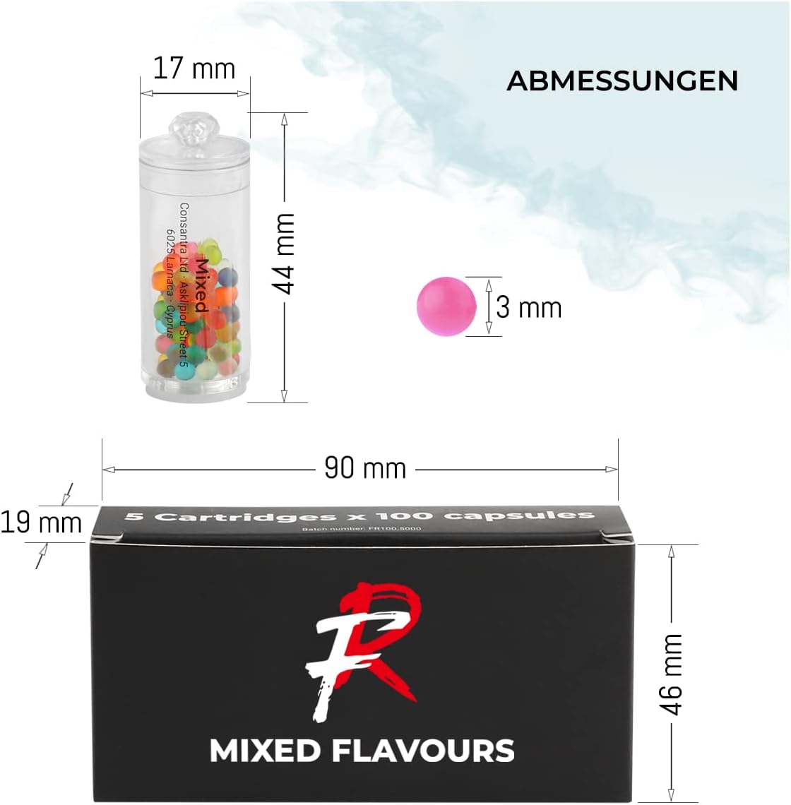 Flavouroom - Multi-Pack Cartridge Set inkl. 500 Mixed Kugeln zum Nachfüllen des Applikators I DIY 5 Geschmacksrichtungen Kapseln I Für unvergesslichen Flavour Geschmack I Aromatische Click Hülsen