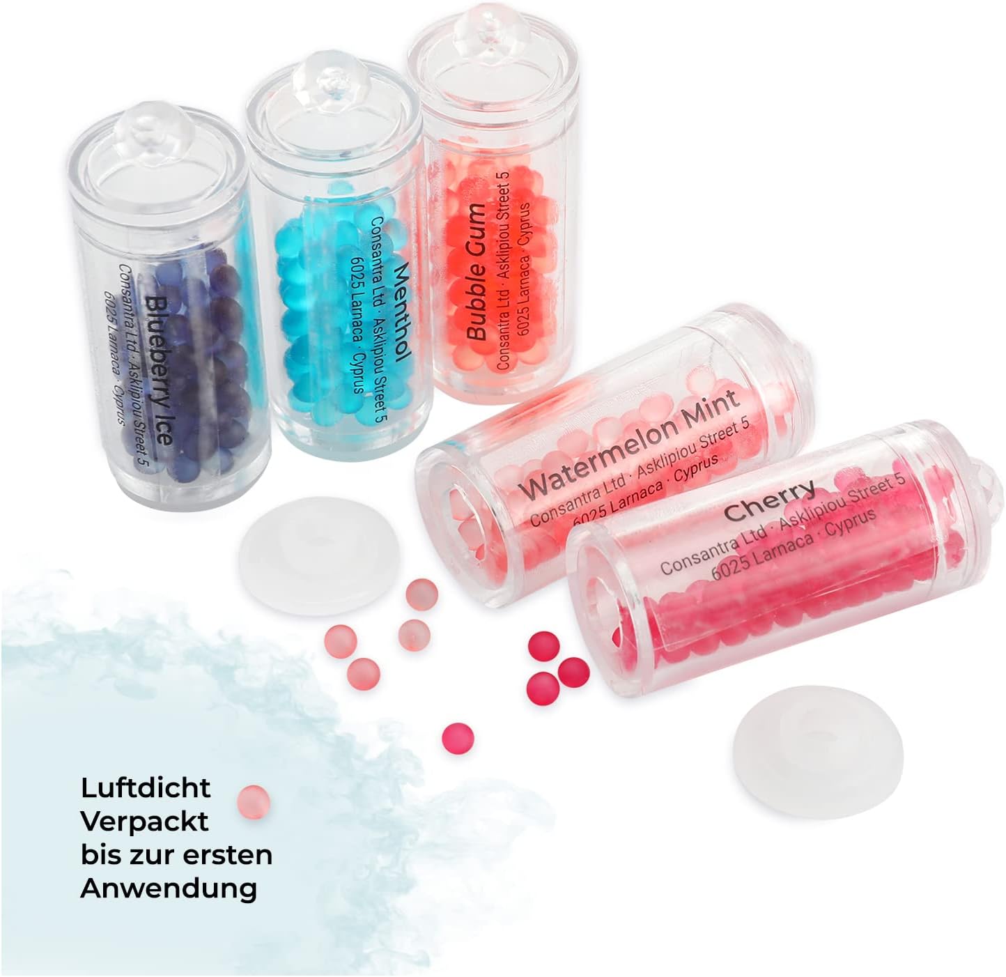 Flavouroom - Multi-Pack Cartridge Set inkl. 500 Mixed Kugeln zum Nachfüllen des Applikators I DIY 5 Geschmacksrichtungen Kapseln I Für unvergesslichen Flavour Geschmack I Aromatische Click Hülsen