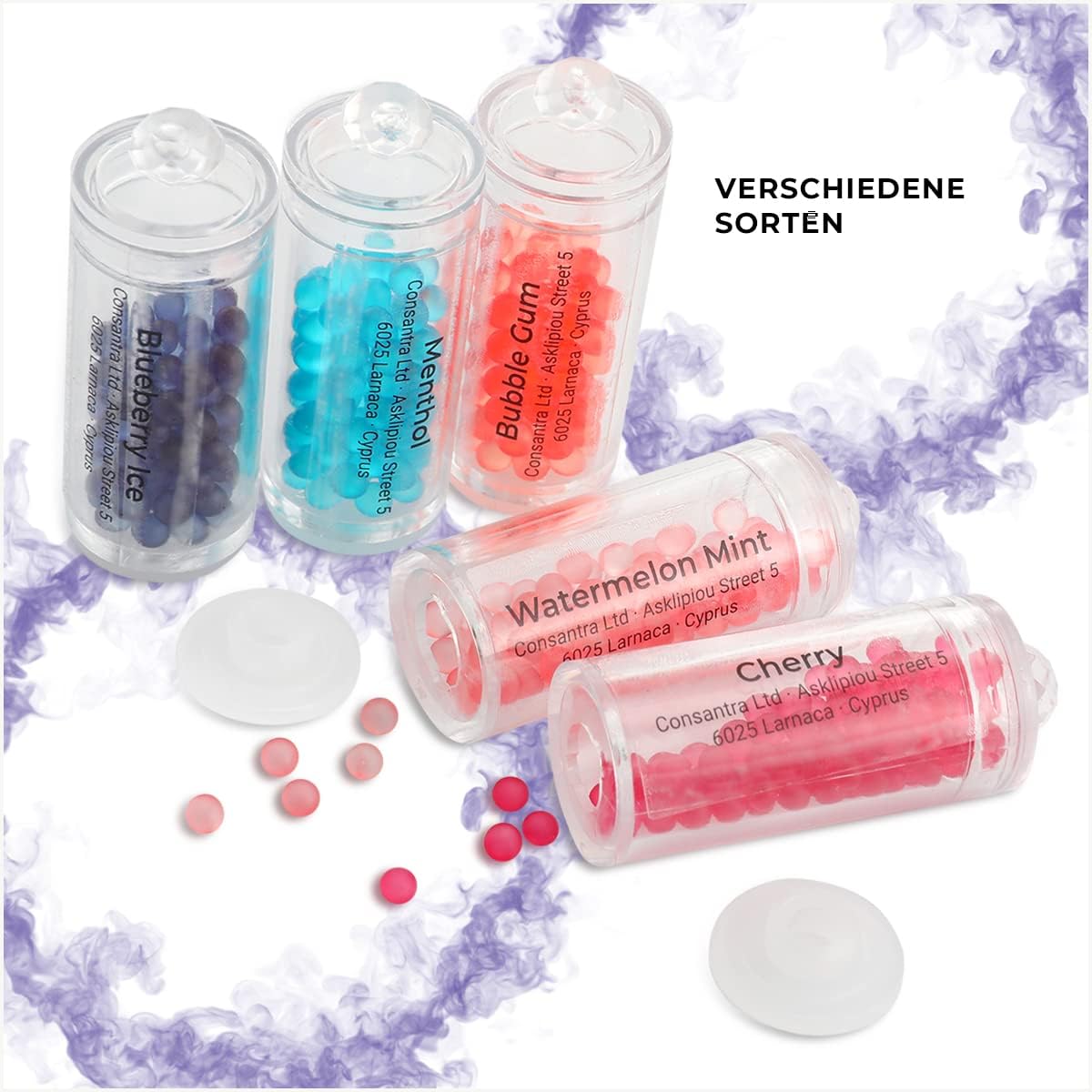 Flavouroom - Premium Cartridge inkl. 100 Blueberry Ice Kugeln zum Nachfüllen des Applikators I DIY Kapseln Filter für unvergesslichen Flavour Geschmack I aromatische Click Kugeln