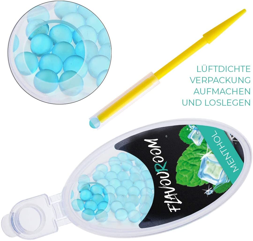 Flavouroom - Premium Menthol Kapseln 1000er Set | DIY Menthol Filter für unvergesslichen Flavour Geschmack | inkl. Box zur Aufbewahrung der aromatischen Click Hülsen Kugeln