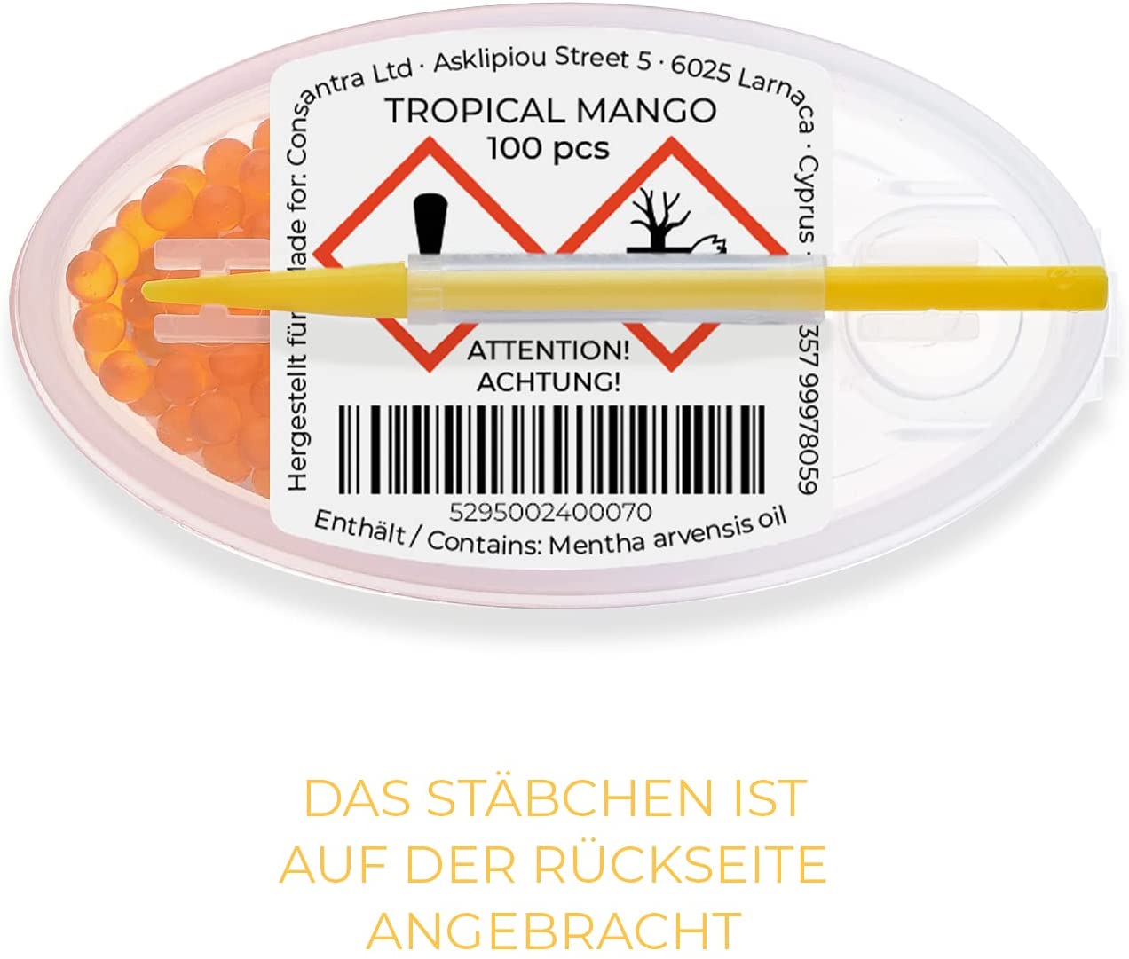 Flavouroom - Premium Aromakugeln 100er Set | DIY Aroma Kapseln Filter für unvergesslichen Flavour Geschmack | inkl. Box zur Aufbewahrung der aromatischen Click Hülsen Kugeln (Tropical Mango)