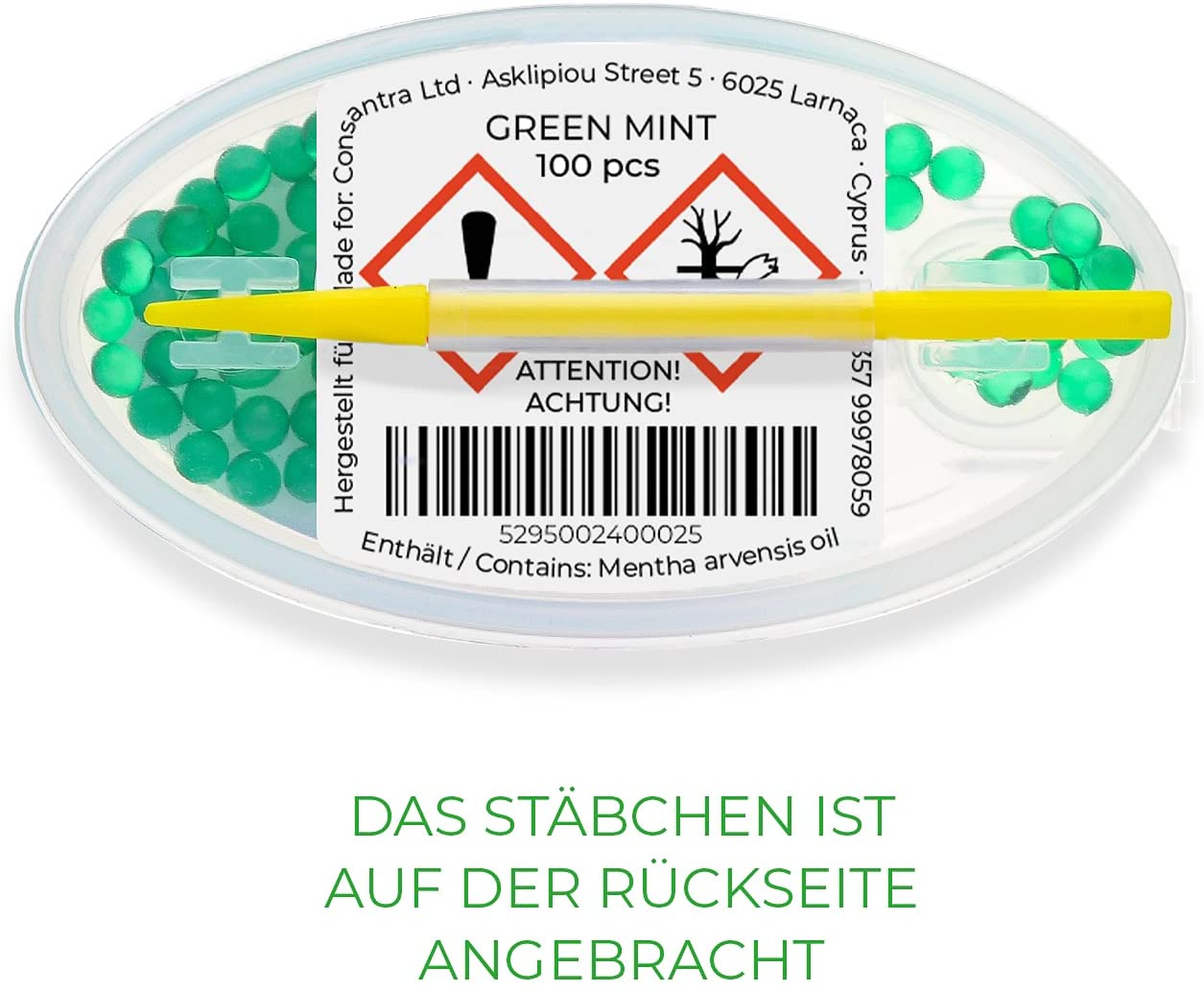Flavouroom - Premium Aromakugeln 100er Set | DIY Aroma Kapseln Filter für unvergesslichen Flavour Geschmack | inkl. Box zur Aufbewahrung der aromatischen Click Hülsen Kugeln (Green Mint)