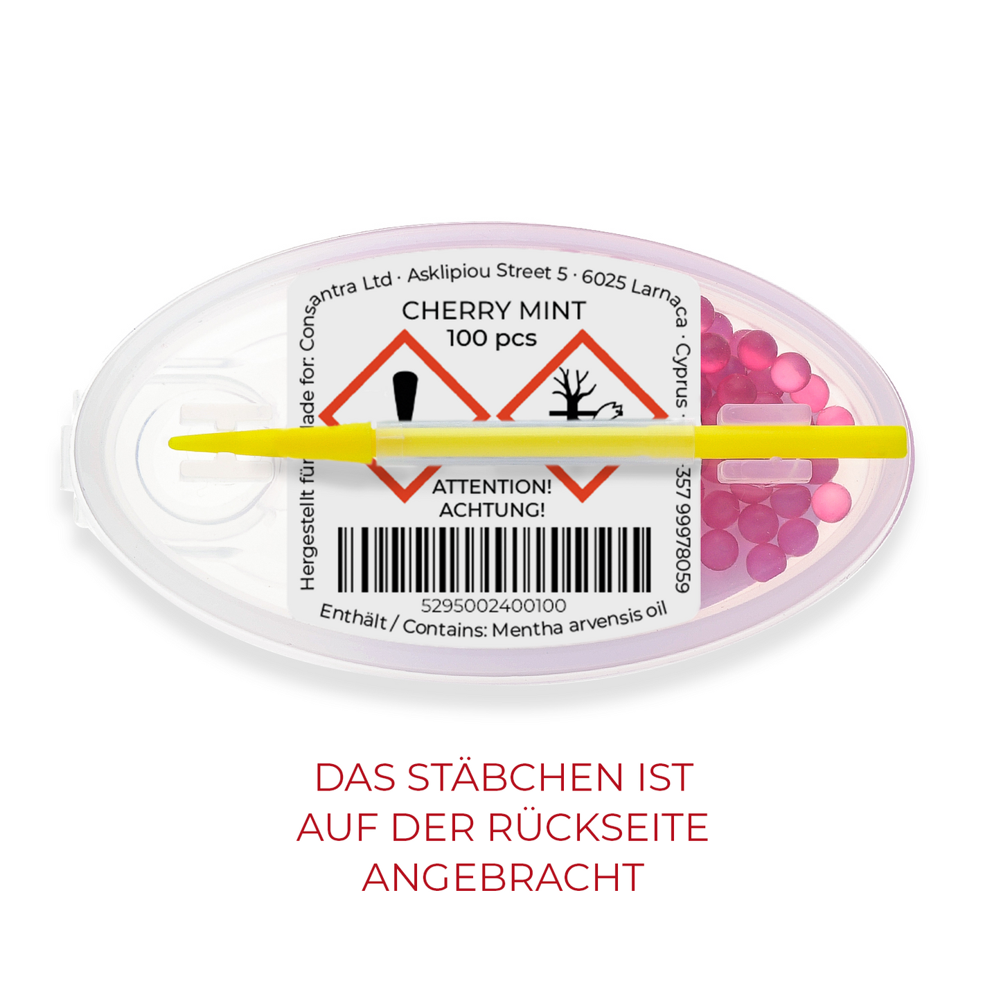 Flavouroom - Premium Aromakugeln 100er Set | DIY Aroma Kapseln Filter für unvergesslichen Flavour Geschmack | inkl. Box zur Aufbewahrung der aromatischen Click Hülsen Kugeln (Cherry Mint)