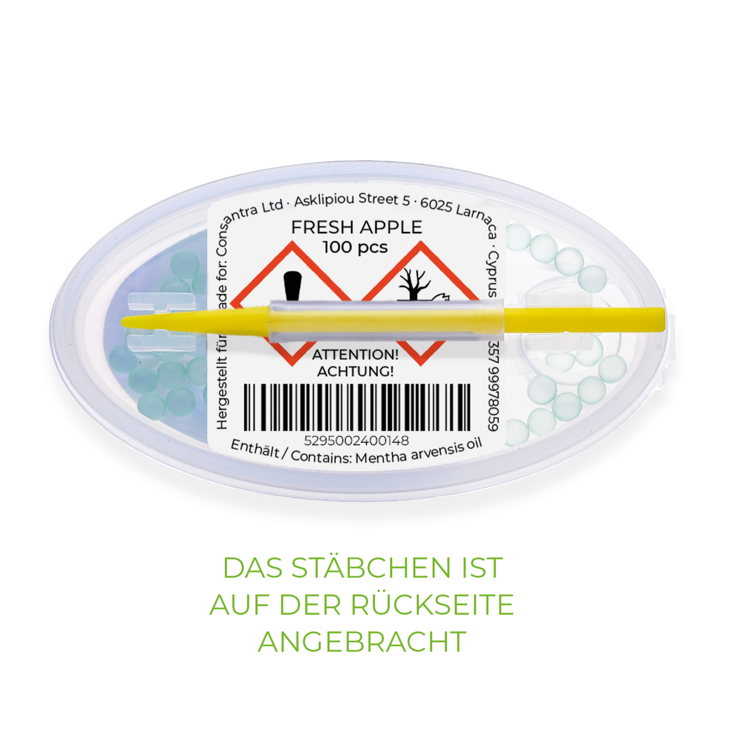 Flavouroom - Premium Aromakugeln 100er Set | DIY Aroma Kapseln Filter für unvergesslichen Flavour Geschmack | inkl. Box zur Aufbewahrung der aromatischen Click Hülsen Kugeln (Fresh Apple)