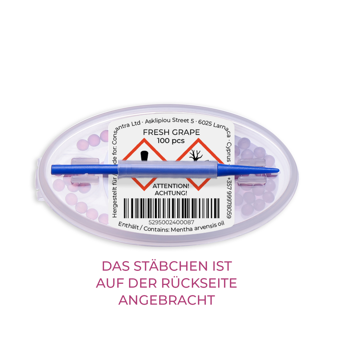 Flavouroom - Premium Aromakugeln 100er Set | DIY Aroma Kapseln Filter für unvergesslichen Flavour Geschmack | inkl. Box zur Aufbewahrung der aromatischen Click Hülsen Kugeln (Fresh Grape)