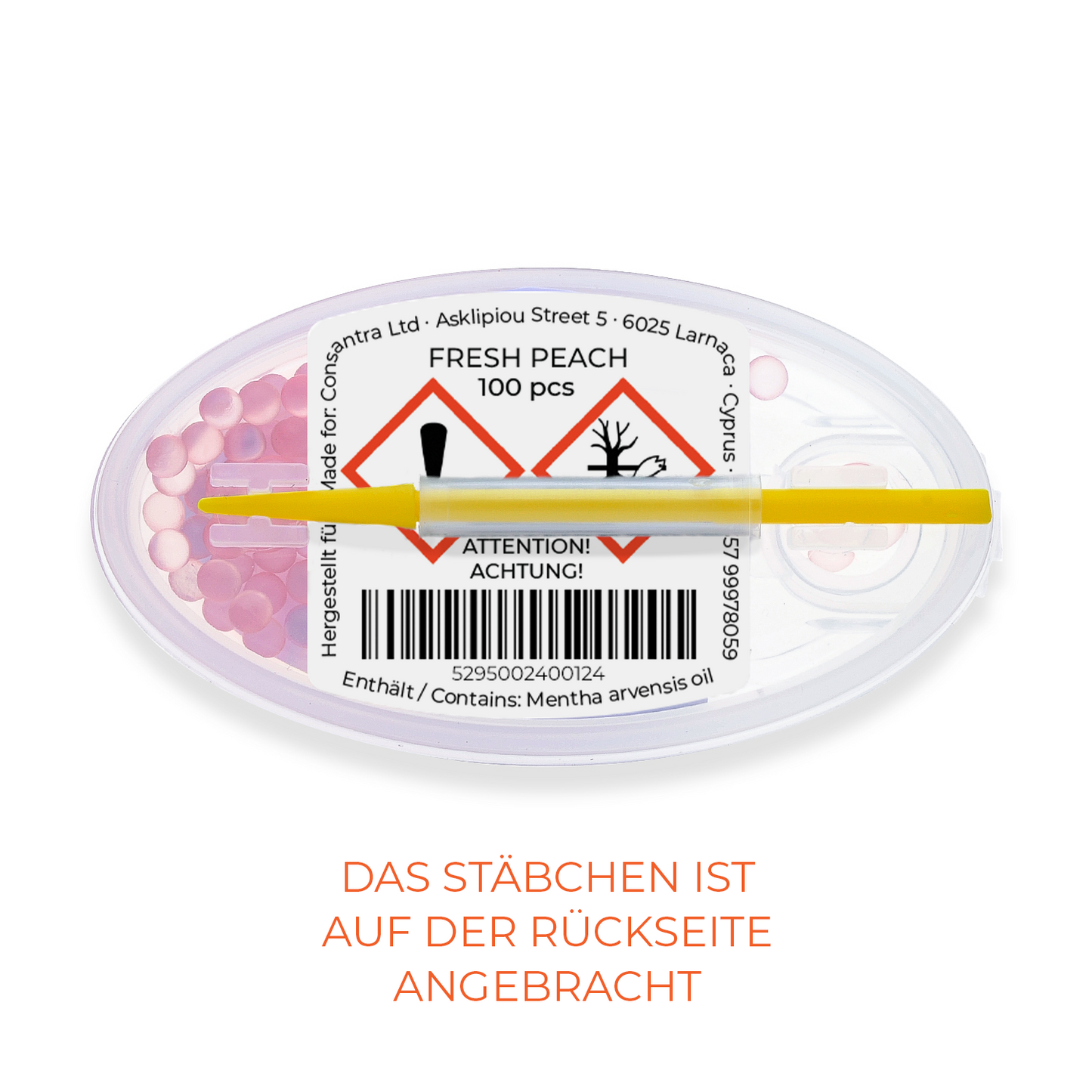 Flavouroom - Premium Aromakugeln 100er Set | DIY Aroma Kapseln Filter für unvergesslichen Flavour Geschmack | inkl. Box zur Aufbewahrung der aromatischen Click Hülsen Kugeln (Fresh Peach)