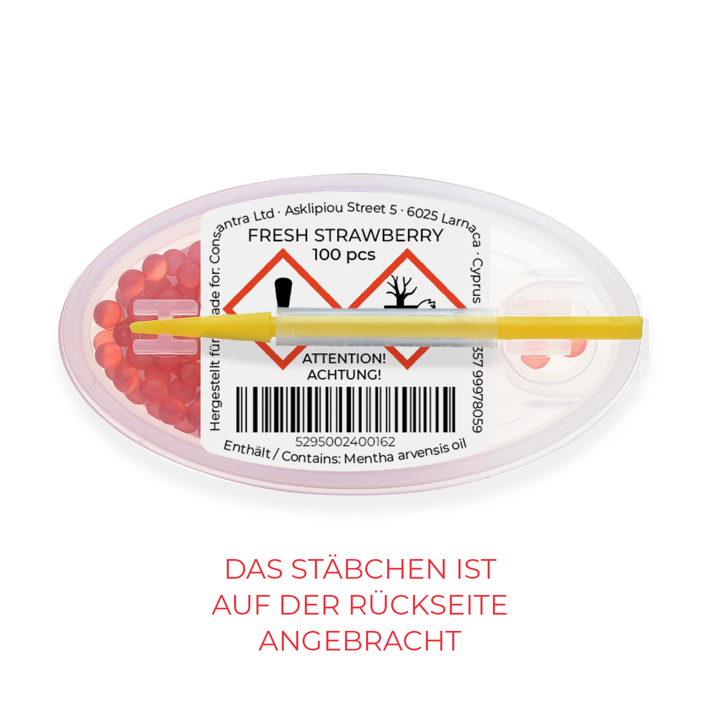 Flavouroom - Premium Aromakugeln 100er Set | DIY Aroma Kapseln Filter für unvergesslichen Flavour Geschmack | inkl. Box zur Aufbewahrung der aromatischen Click Hülsen Kugeln (Fresh Strawberry)