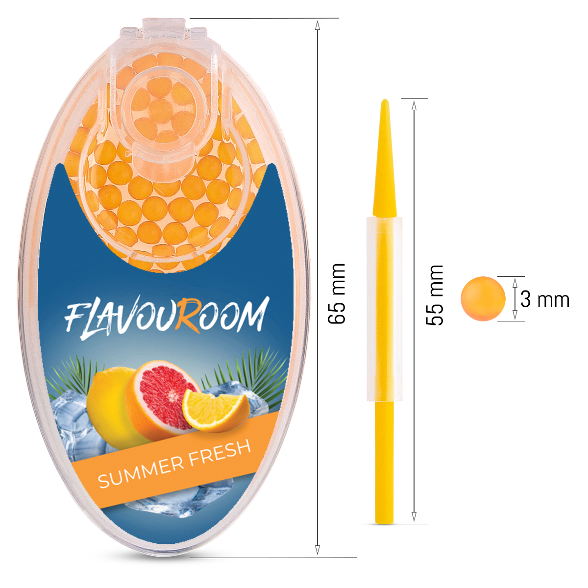 Flavouroom - Premium Aromakugeln 100er Set | DIY Aroma Kapseln Filter für unvergesslichen Flavour Geschmack | inkl. Box zur Aufbewahrung der aromatischen Click Hülsen Kugeln (Summer Fresh)