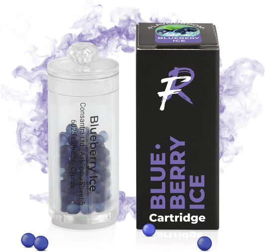 Flavouroom - Premium Cartridge inkl. 100 Blueberry Ice Kugeln zum Nachfüllen des Applikators I DIY Kapseln Filter für unvergesslichen Flavour Geschmack I aromatische Click Kugeln