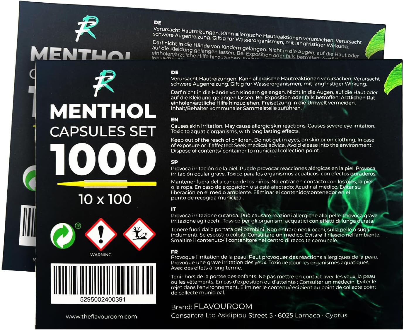 Flavouroom Aroma Click - 2000 Premium Menthol Kugeln Set I Intensiver Flavour mit praktischer Box I Einfaches Einsetzen für DIY Menthol Filter Erlebnis - frischer Menthol Geschmack
